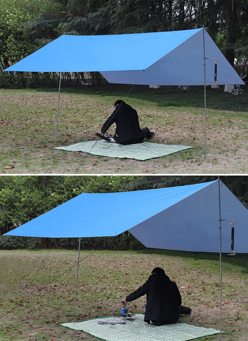 户外牛津布凉棚雨棚 露营钓鱼防雨涂银防晒遮阳棚自驾游天幕帐篷