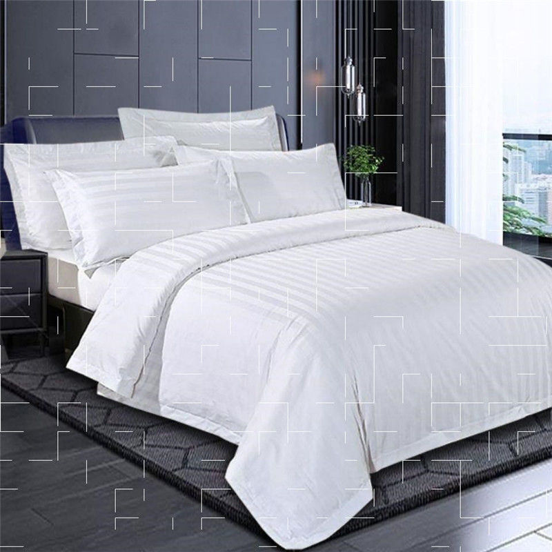 Hotel Four-Piece Thickened Cloth Hotel Three-Piece Home Textile Set Satin Stripe Bedding Bed Sheet Quilt Cover Pillowcase