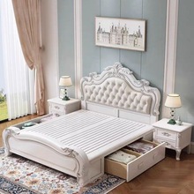 欧式床双人床现代简约主卧实木床白色大床公主床储物婚床1.5家用