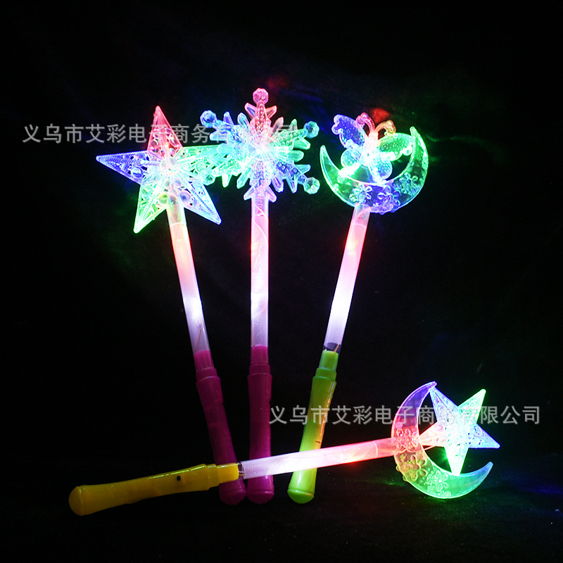 New Luminous Crystal Transparent Light Stick Five-Pointed Star Love Glow Stick Support for Help Stall Small Toys Wholesale
