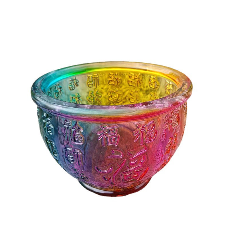 crystal baifu pot decoration colorful rice water pot cornucopia coin bank home decoration small yuanbao crafts wholesale