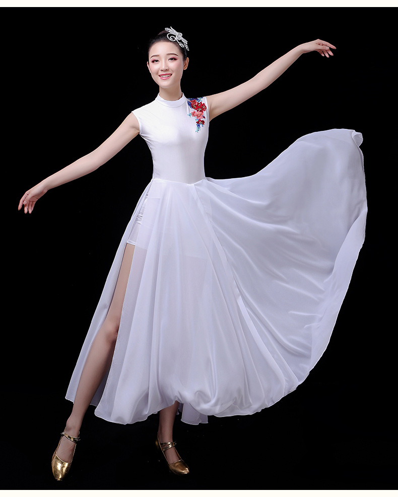 古典舞演出服女开场舞现代舞蹈表演服装大合唱团长裙广场舞连衣裙