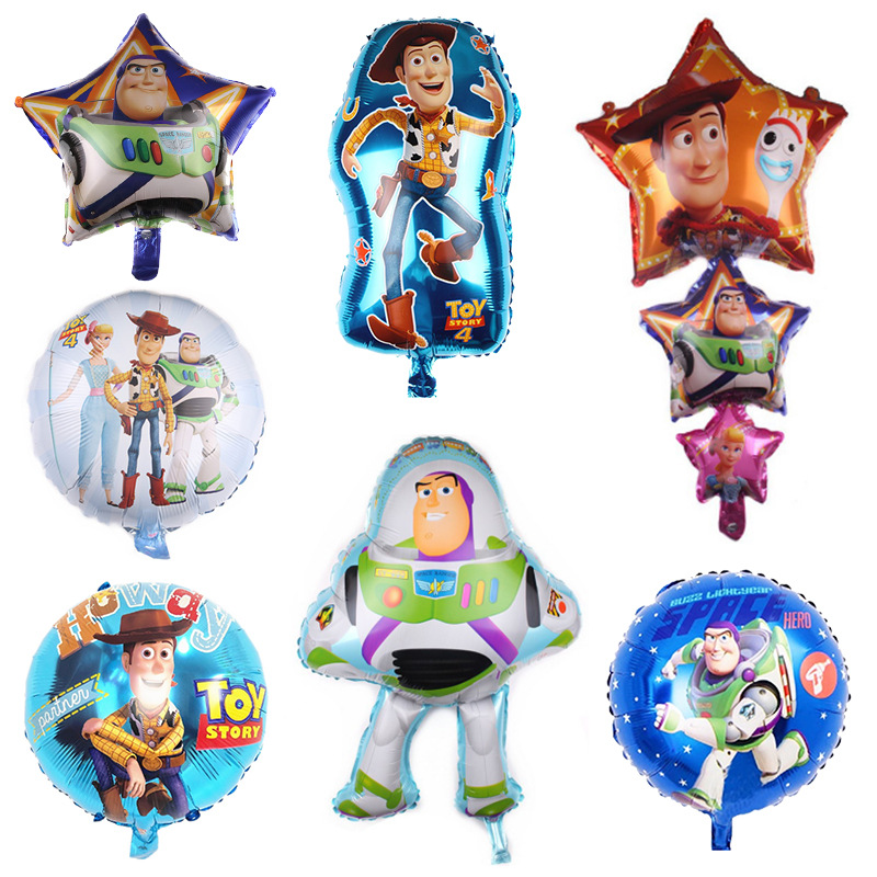 Toy Story Basguang Year Aluminum Film Balloon Cartoon Theme Birthday Hudi Aluminum Film Balloon Party Decoration
