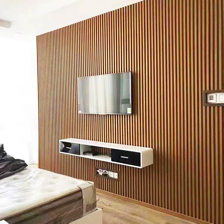 批发竹木纤维格栅板生态长城护墙板免漆电视背景墙凹凸造型装饰板