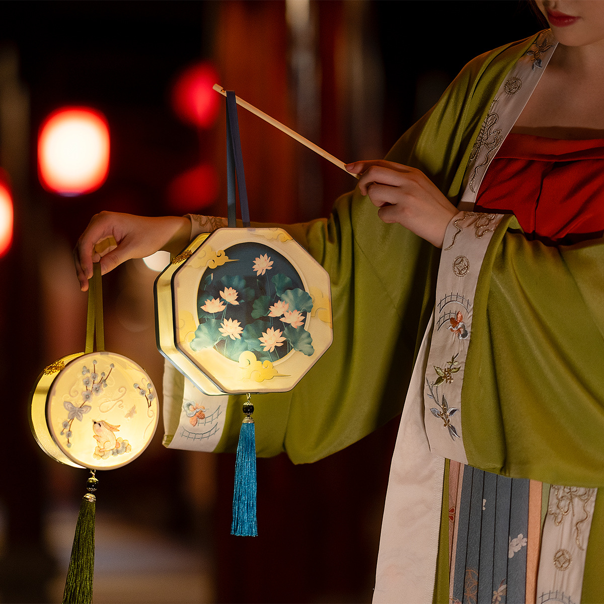 新品元宵灯宫灯 花灯 手提灯笼汉服拍摄道具七夕灯笼成品