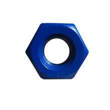 厂家直销支持定制彩色碳钢聚四氟乙烯涂层重型外六角螺帽六角螺母