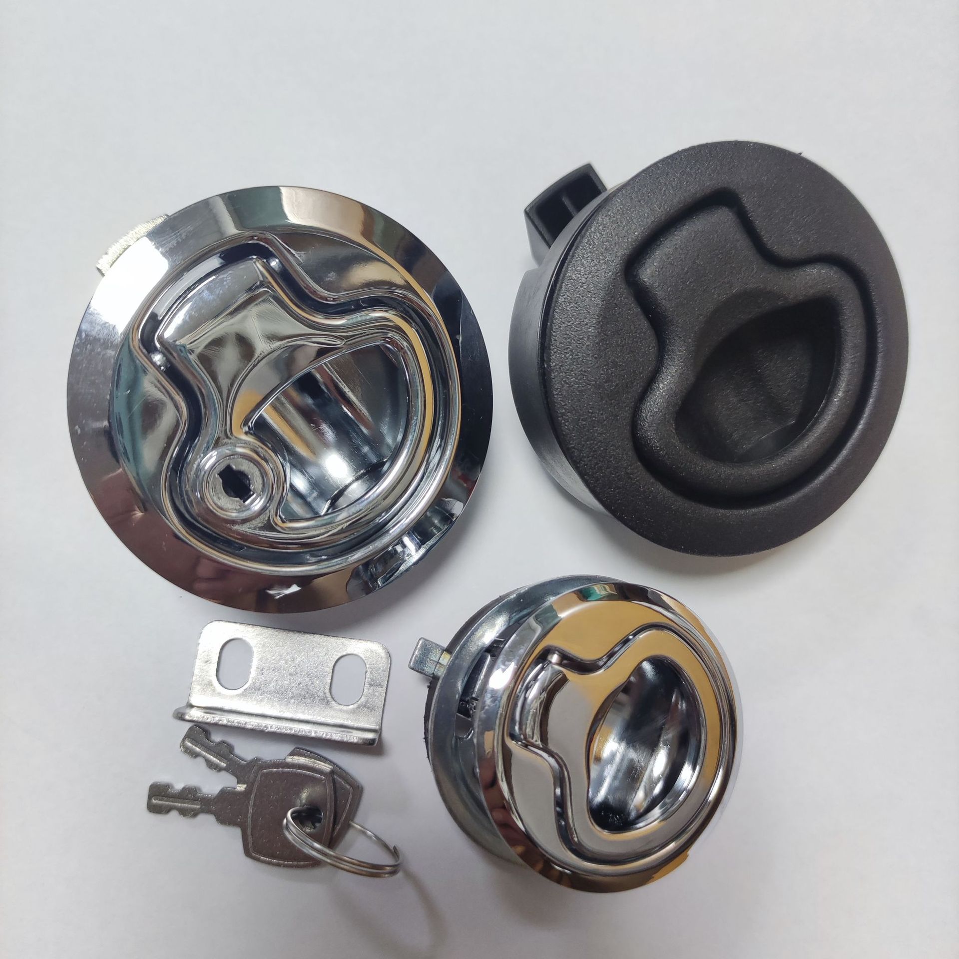 现货供应救护车圆形拉环锁dk619-1拉动式金属锁扣 里外开平面锁扣