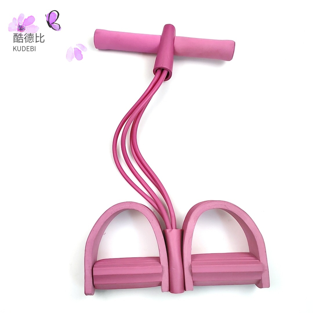 四管脚蹬拉力器腿部脚踏拉绳仰卧起坐辅助器瘦腰瘦腿小燕飞拉伸器