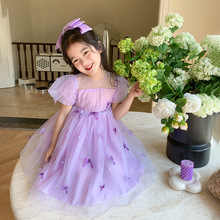 女童2023年夏款新款蝴蝶仙子连衣裙代发洋气童装六一表演公主裙潮