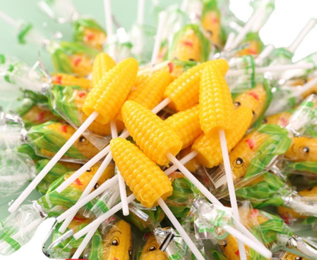 玉米软糖棒棒糖甜芯糖果橡皮糖玉米棒棒糖 独立包装5斤一包批发