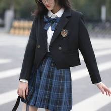 jk短款小西装外套女生小个子黑色小西服春秋季新款学生学院风夹棉