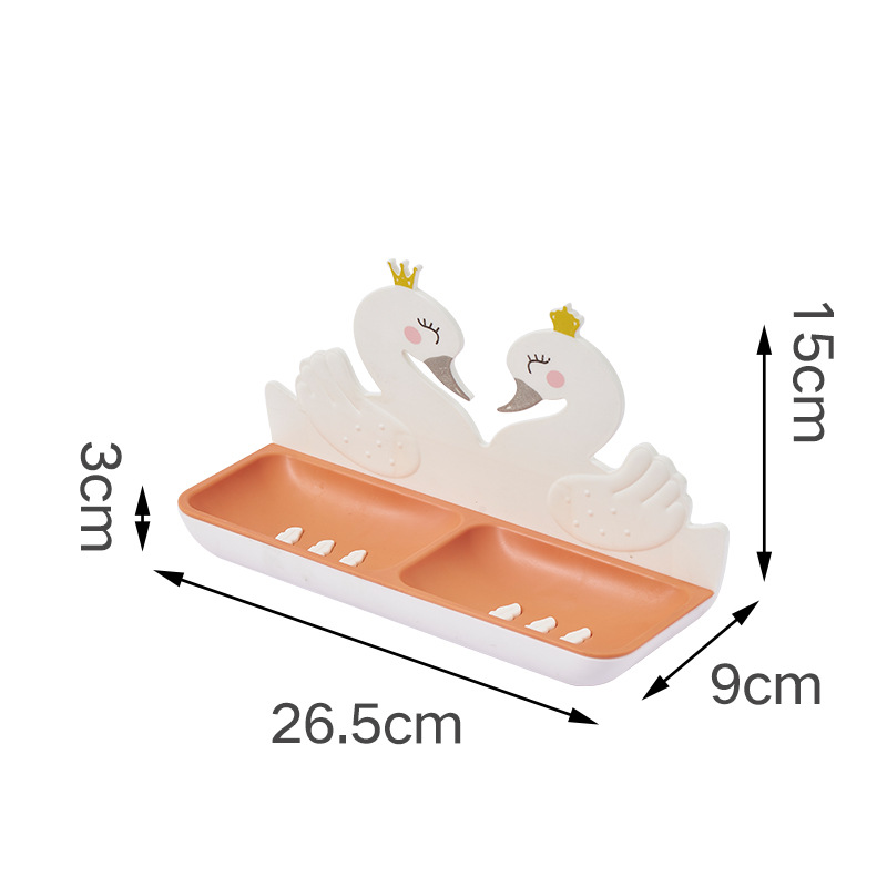 M57 Little Swan Cartoon Soap Box Bathroom Wall-Mounted Soap Dish Home Bathroom Plastic Soap Box Wholesale