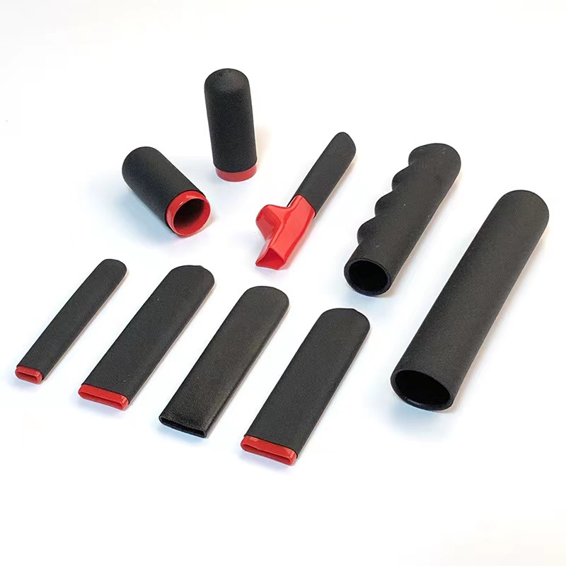 双面双色麻料浸塑保护套手柄套五金把手护阀门手柄套麻面软胶护套