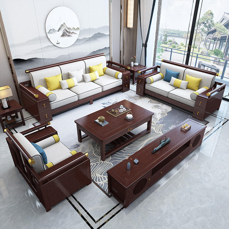 实木沙发最新价格行情查询-新中式红木仿古整装实木沙发家具-阿里巴巴