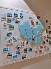 地图旅行照片墙毛毡地图旅行足记打卡创意背景玄关客厅墙面装饰.