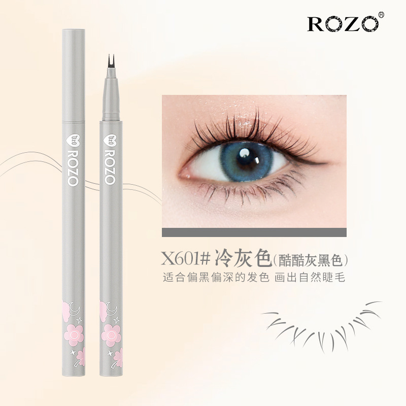 Rozo Two-Claw Eyelash Pen Liquid Eyeliner Eyeliner Not Smudge Waterproof Eye Shadow Pen Non-Marking Two-Fork Two-Claw Eyeliner