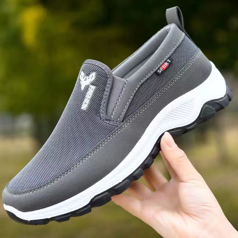 2023 Autumn and Winter Old Beijing Middle-Aged and Elderly Men Walking Shoes Comfortable Breathable Soft Bottom Elderly Non-Slip Shoes Casual Shoes Cloth