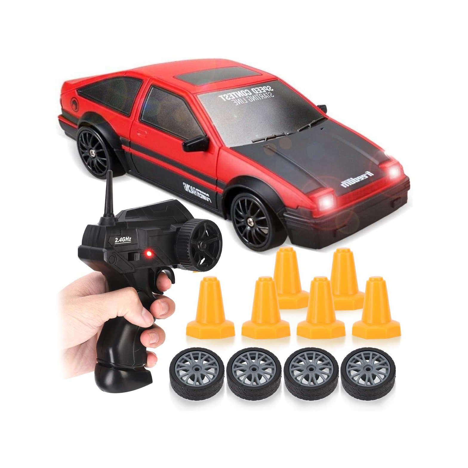 ae86专业rc遥控车四驱漂移赛车 充电高速比赛遥控汽车男孩玩具gtr