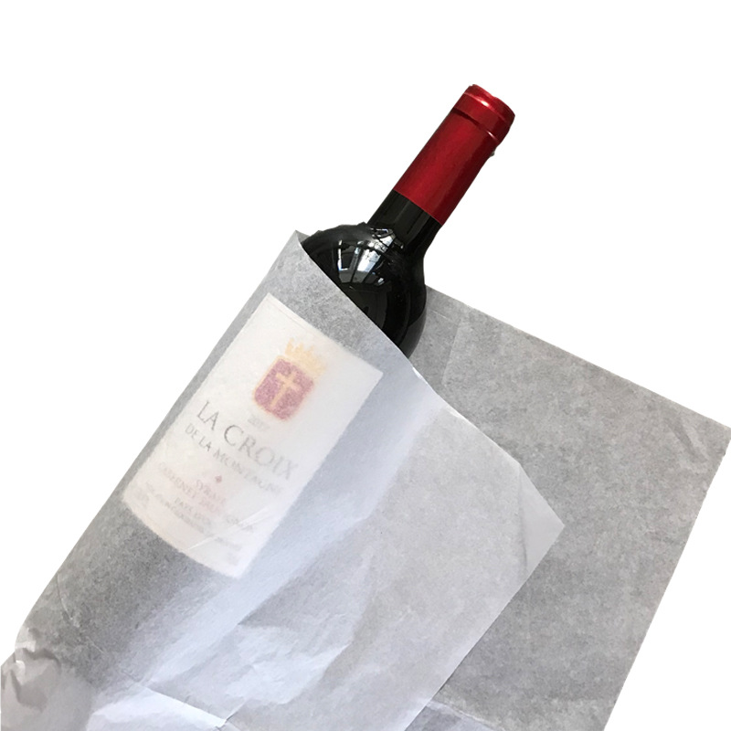 白色雪梨纸包酒瓶包红酒包装纸拷贝纸logo礼品包装纸
