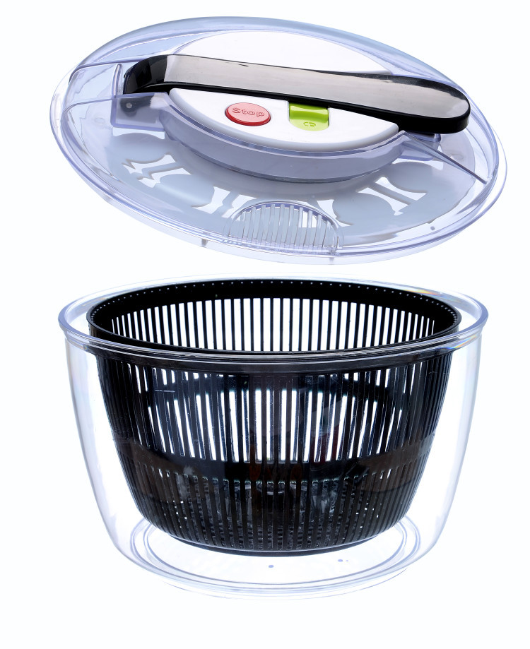 蔬菜脱水器甩干机家用沙拉滤水甩菜器手动塑料果蔬甩水器沥水篮