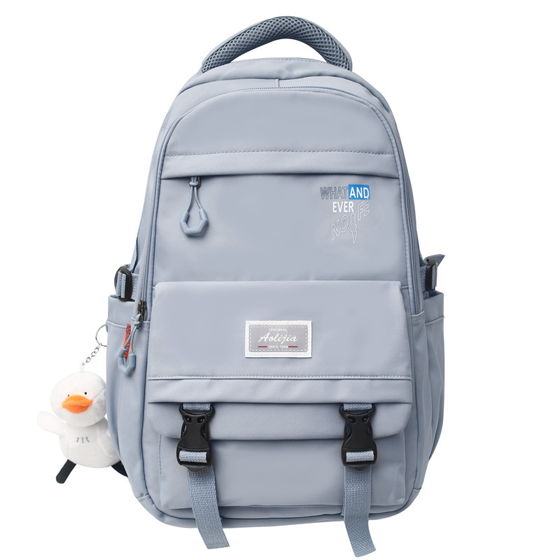 2022 New Schoolbag Female Middle School College Students' Backpack Large Capacity Solid Color Campus Street Fashion Backpack Wholesale