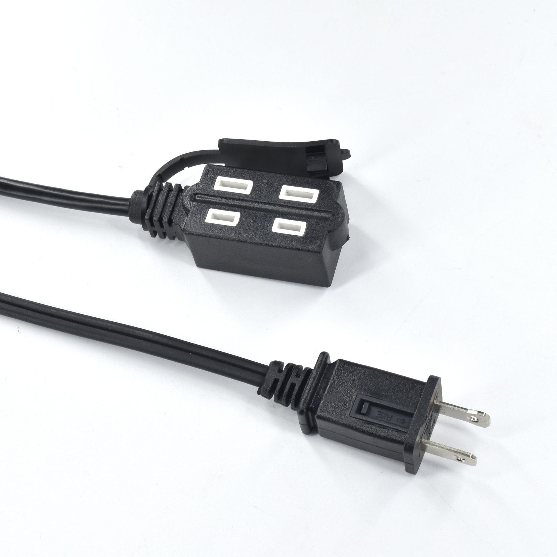 直销 二芯美标插头线美式二插延长线 6孔供电线防水盖 各类电源线