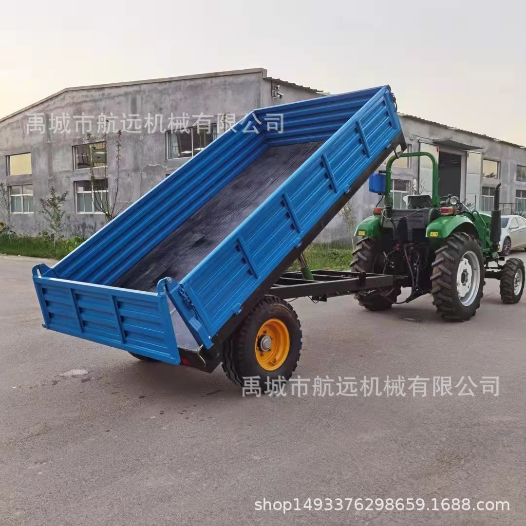 厂家供应拖拉机后牵引式拖车斗 可液压自卸的农用运输拖车