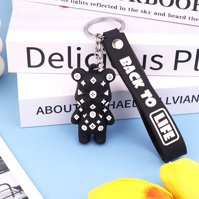 Cute Cartoon Bear Keychain Pendant Doll Accessories Creative Gifts Car Key Ring Bags Factory Wholesale