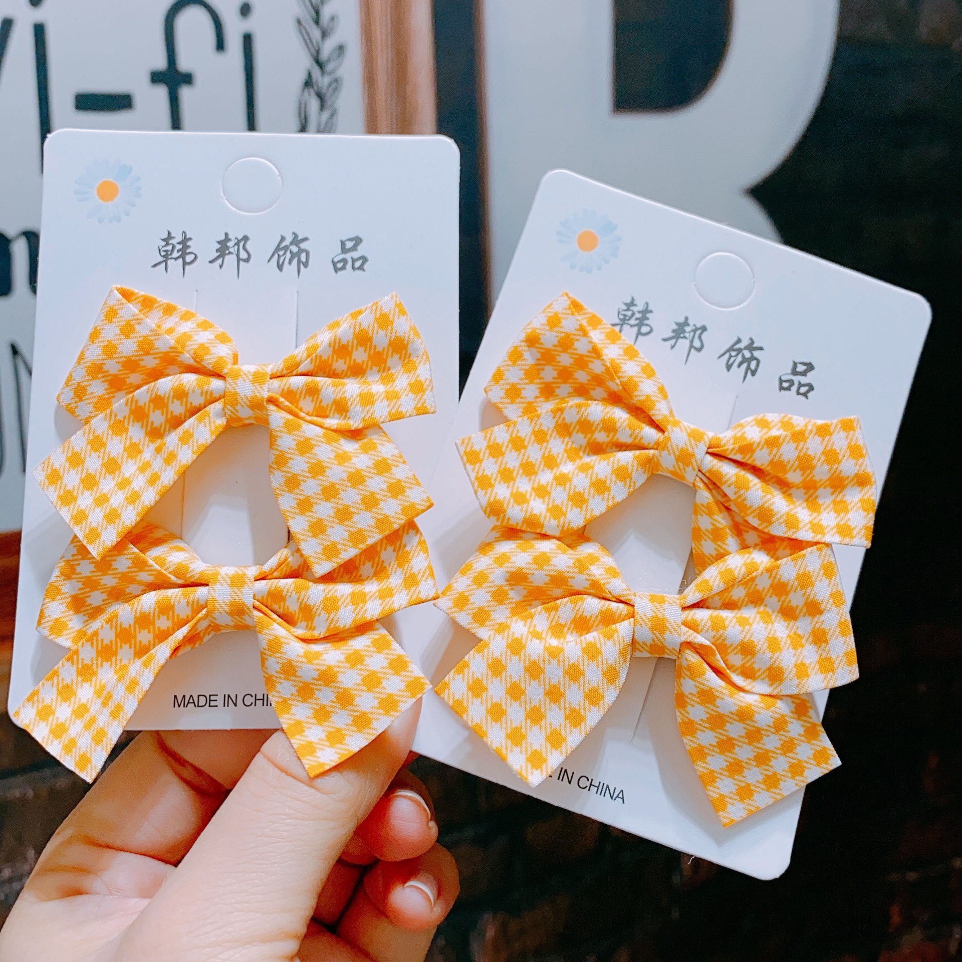 韩版新款发饰 泫雅风布艺蝴蝶结鸭嘴夹发夹 中学生精致刘海夹边夹