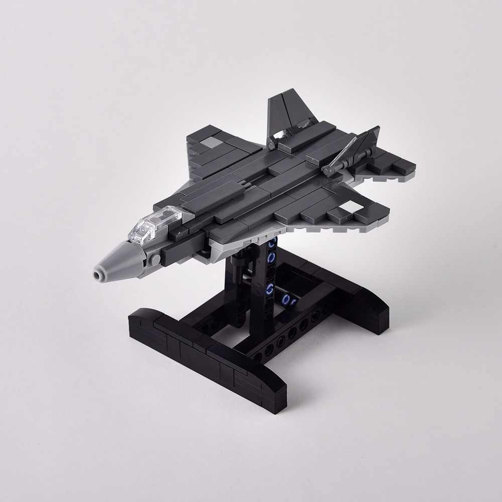 歼f22战斗机积木军事武装飞机拼装玩具兼容乐高小颗粒moc套装跨境