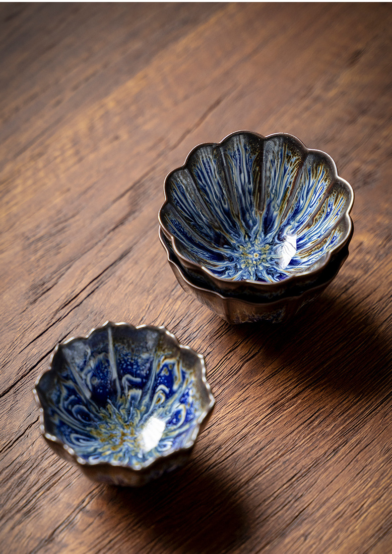 窑变异形杯陶瓷功夫茶盏主人杯家用品茗杯单杯喝茶个人建盏茶杯