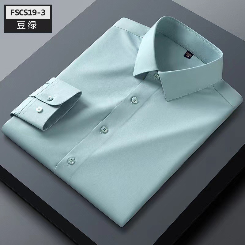 New High-End Men's Mulberry Silk Shirt Men's Casual Long-Sleeved Shirt Men's Business Tencel Non-Ironing Cool and Smooth