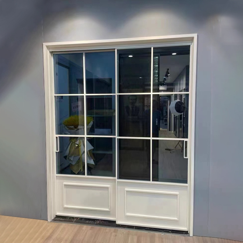 厨房复古推拉门铝合金阳台隔断无轨三联动卫生间长虹玻璃吊轨移门