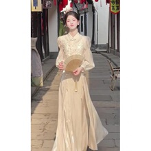 新中式佛系禅意套装裙2024春夏新款日常可穿米白色衬衫国风半身芸