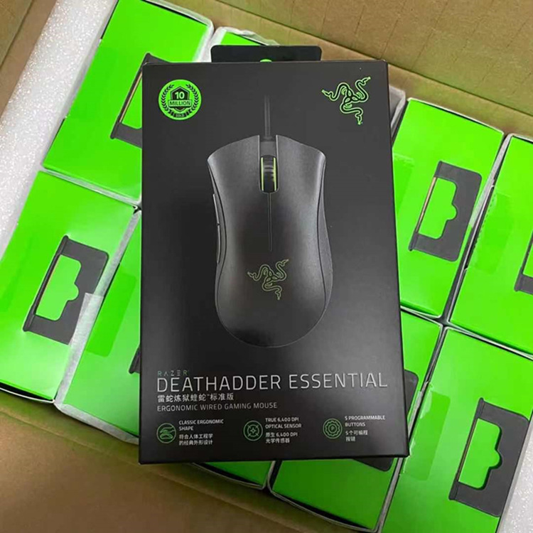 Deathadder Essential炼狱蝰蛇标准版游戏鼠标电脑USB有线机械白