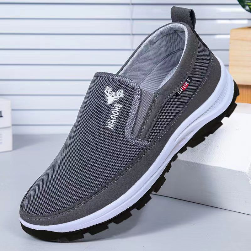 Spring New Old Beijing Cloth Shoes Walking Shoes Men's Casual Shoes Low Top Soft-Soled Canvas Shoes Middle-Aged and Elderly Shoes