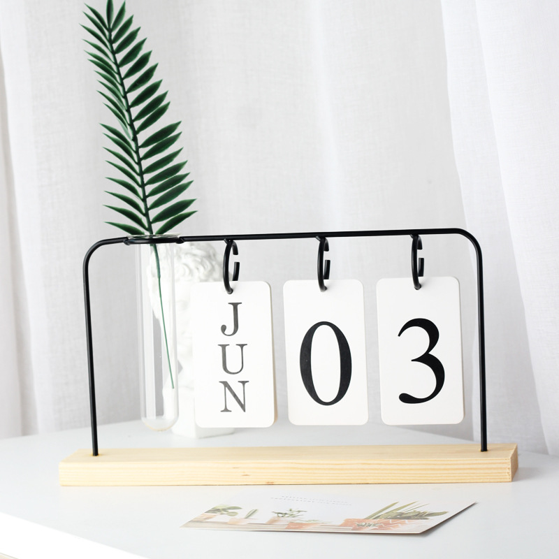 Creative Ins Simple Perpetual Calendar Desktop Calendar Decoration Hydroponic Vase TV Cabinet Entrance Decoration