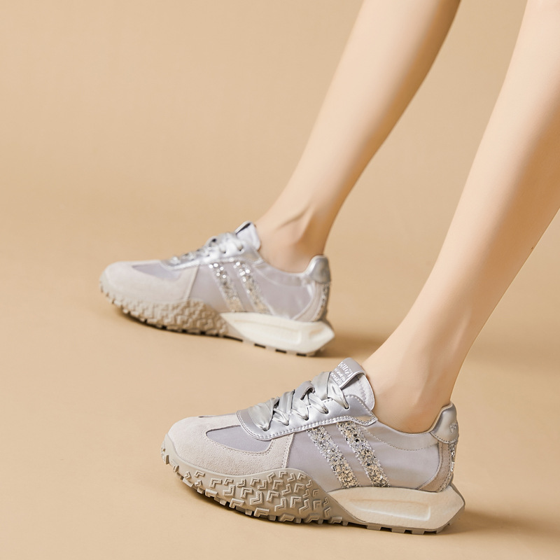 软底阿甘鞋女休闲鞋2024春夏季新款时尚潮流轻便透气雨伞布德训鞋