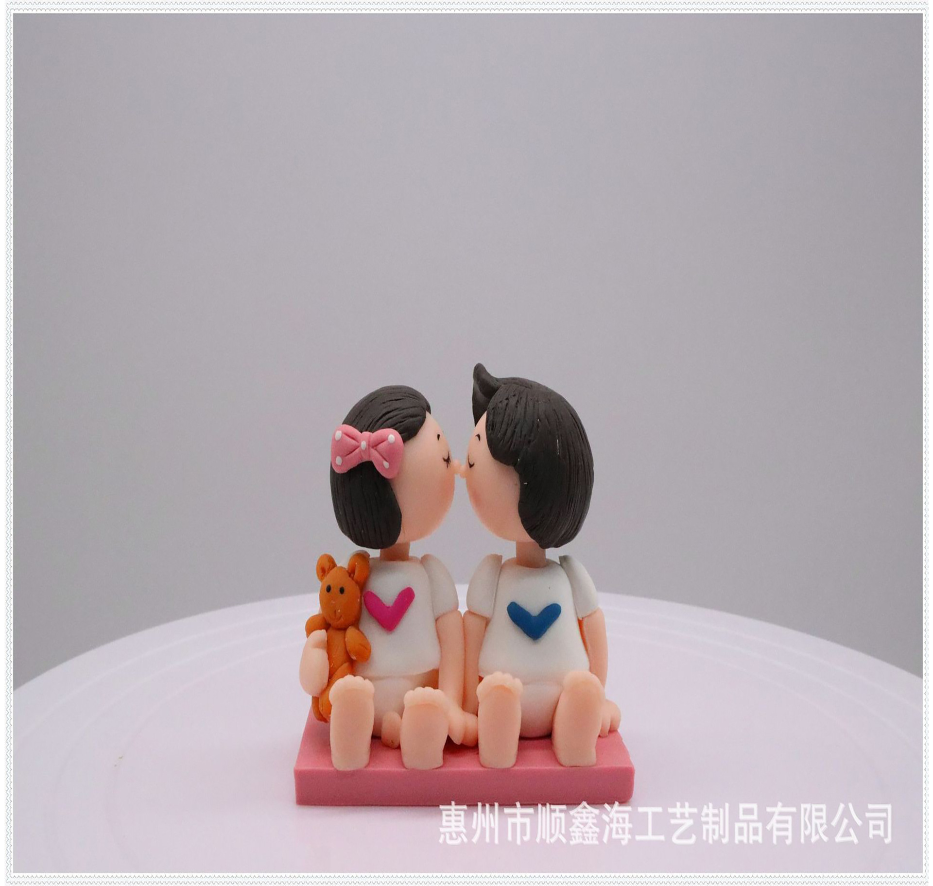 5万件黑色卡通公仔软陶蛋糕装饰工艺礼品盲盒公仔软陶玩娃娃偶摆件