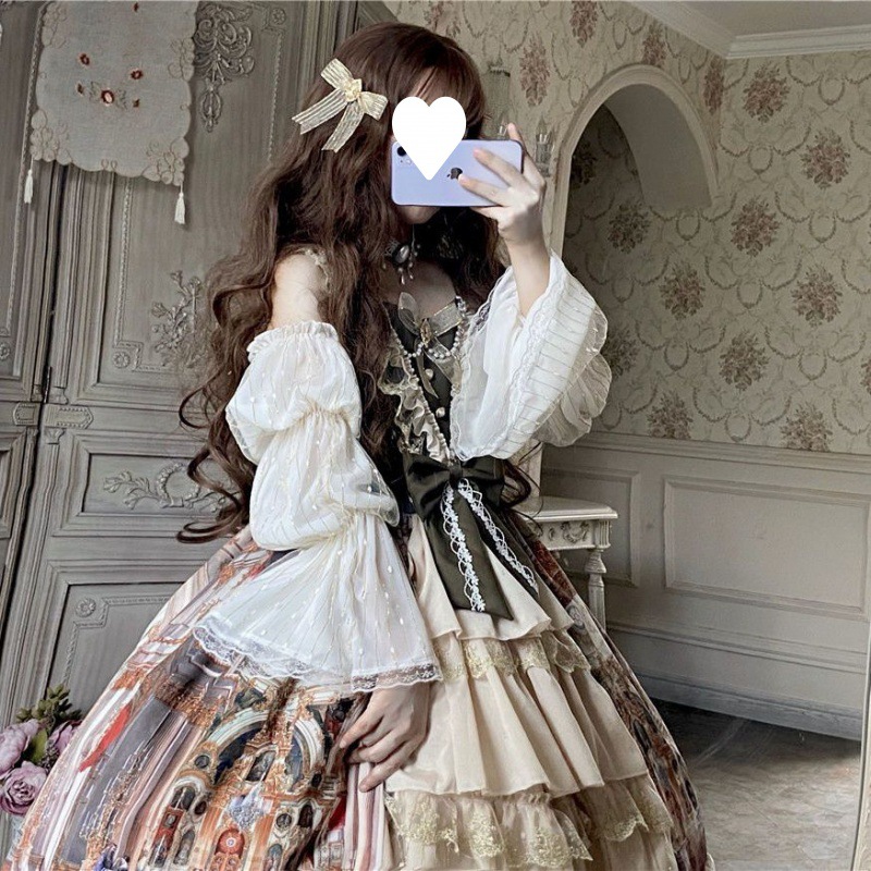 洛丽塔裙塔吊带宫殿油画cla优雅华丽连衣裙jsk吊带裙速卖通批发