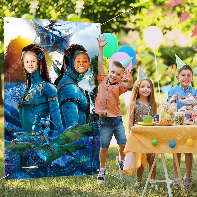 Avatar Theme Children's Party Decoration Photo Door Banner Party Decoration Supplies Fun Photo Props Banner