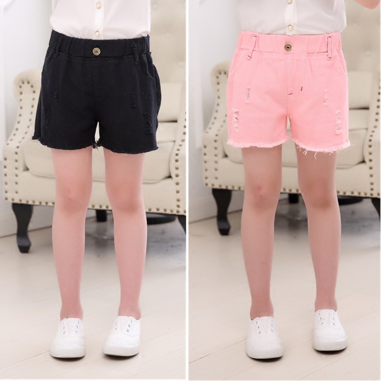 女童短裤外穿牛仔裤夏季薄款小女孩棉童装儿童热裤夏装白色裤子