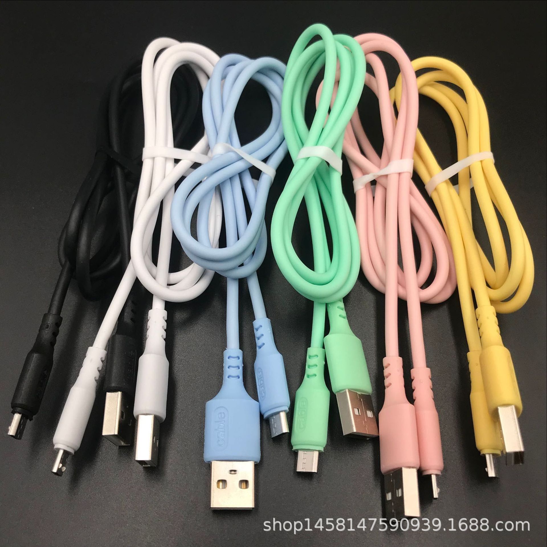 液态tpe马卡龙硅胶2a数据线 适用于v8 iphone type-c各种手机