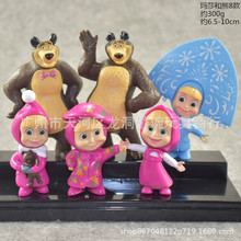 MashaBear瑪莎和熊6款瑪莎和米沙大棕熊手辦公仔玩偶擺件