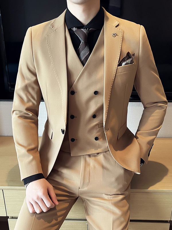 新郎西服套装男商务休闲职业正装韩版修身高档结婚礼服西装三件套