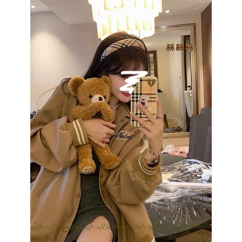 bigking大金家卡其色棒球服女春秋美式学院风上衣夹克外套ins潮
