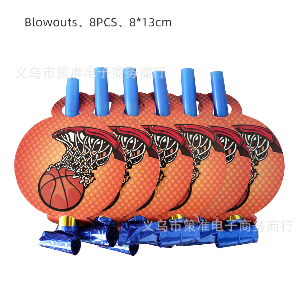 Cross-Border Party Spot Basketball Party Tableware Set Basketball Disposable Paper Tray Paper Cup School Party Decoration