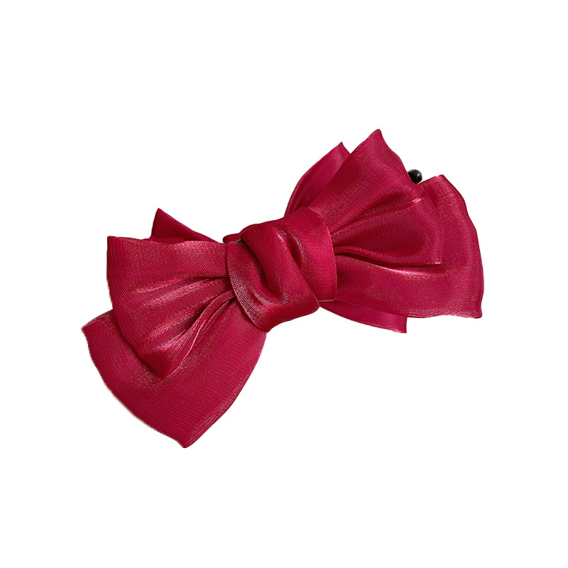 2023 New Bow Bun Updo Hair Claw Organza Fabric High-Grade Ponytail Hairpin Headdress