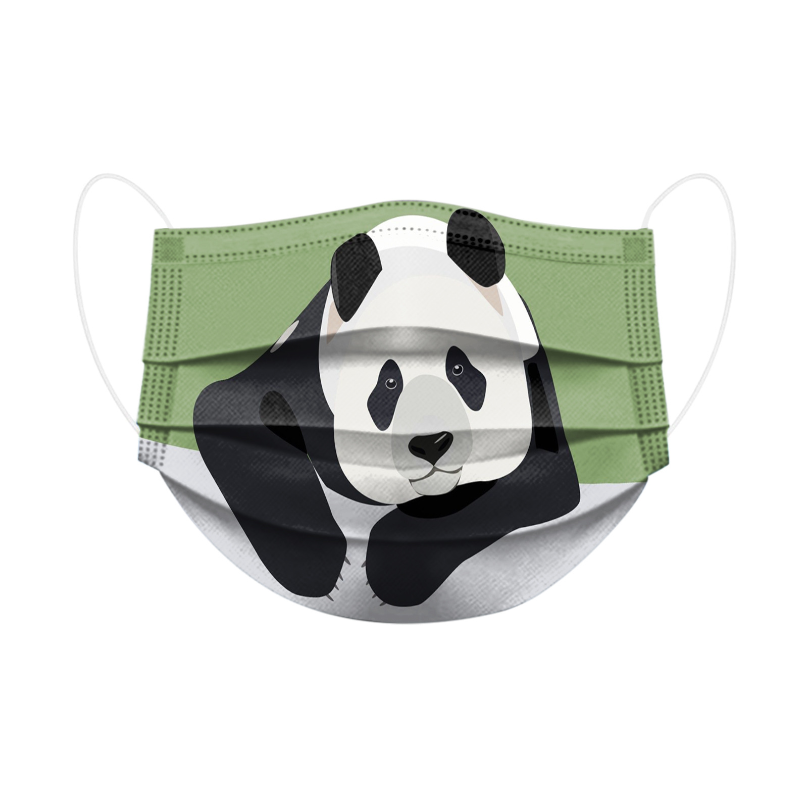 成人儿童一次性防尘面罩50个装mask跨境可爱卡通熊猫印花口罩批发