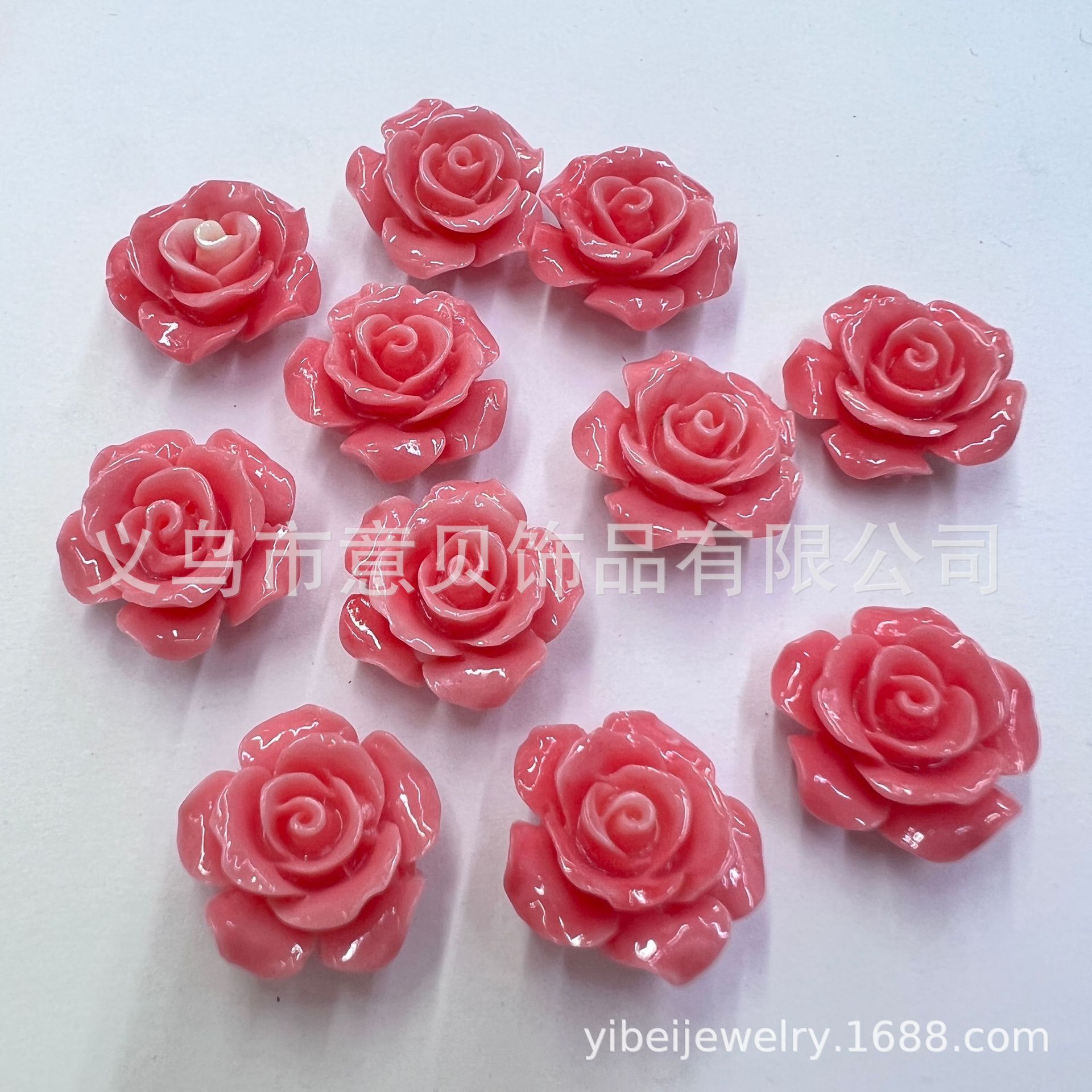 Synthetic Pink Pressed Scattered Beads Rose Camellia Tulip Orchid Shell Embossed DIY Ornament Bracelet Necklace Accessories